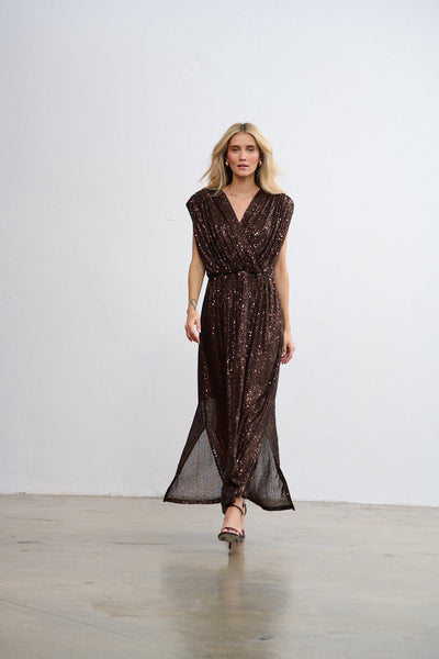 vestido largo de lentejuelas Alma magnética