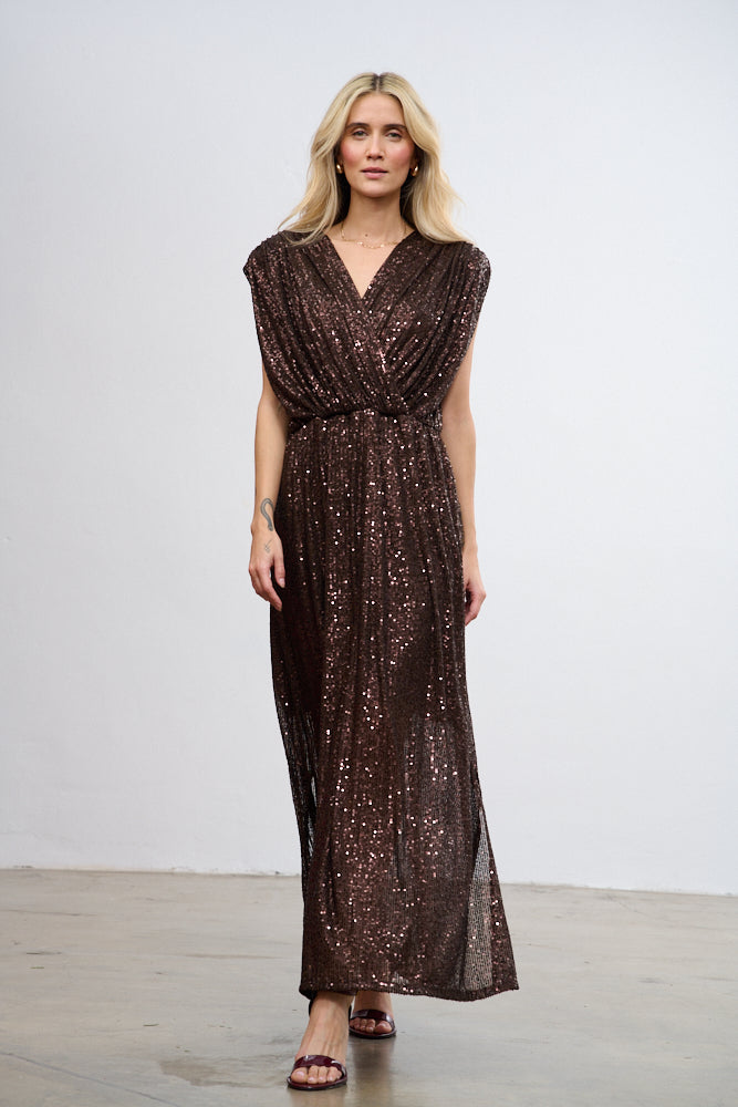 vestido largo de lentejuelas Alma magnética