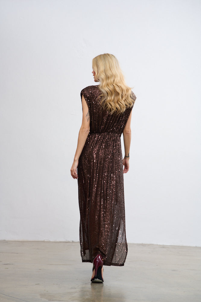 vestido largo de lentejuelas Alma magnética