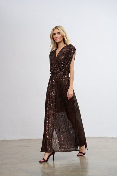 vestido largo de lentejuelas Alma magnética