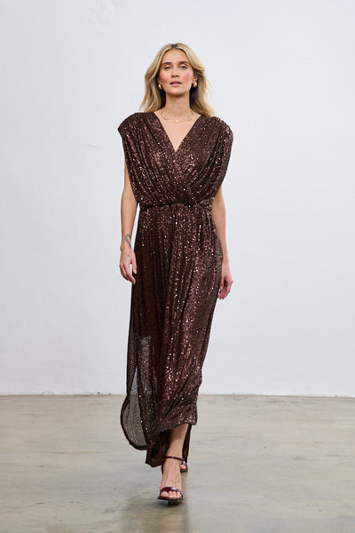 vestido largo de lentejuelas Alma magnética