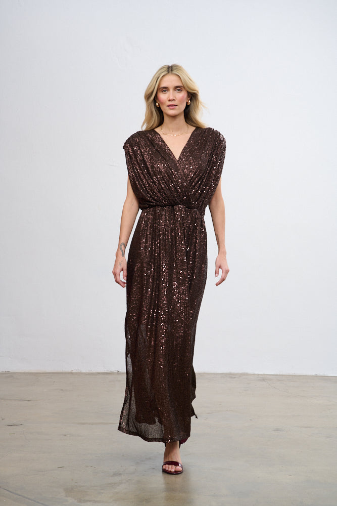 vestido largo de lentejuelas Alma magnética