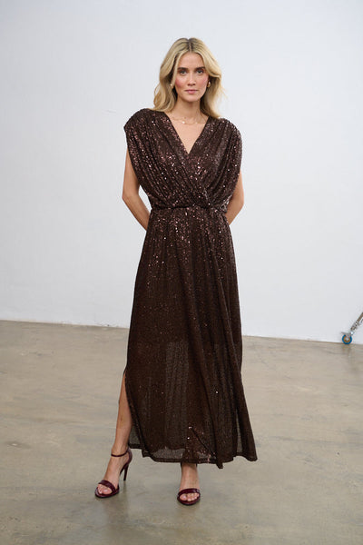 vestido largo de lentejuelas Alma magnética