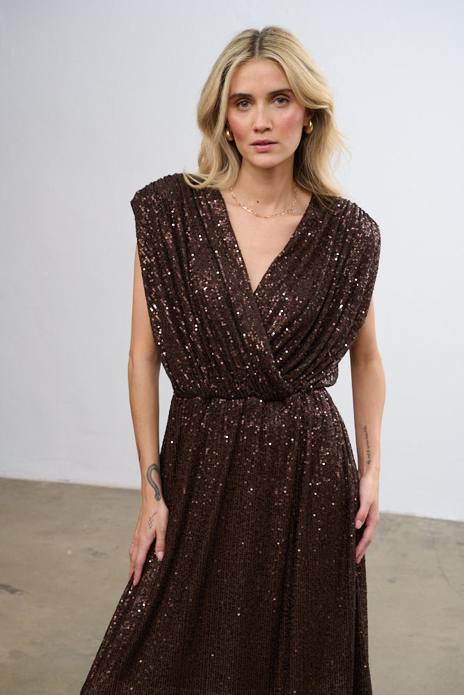 vestido largo de lentejuelas Alma magnética